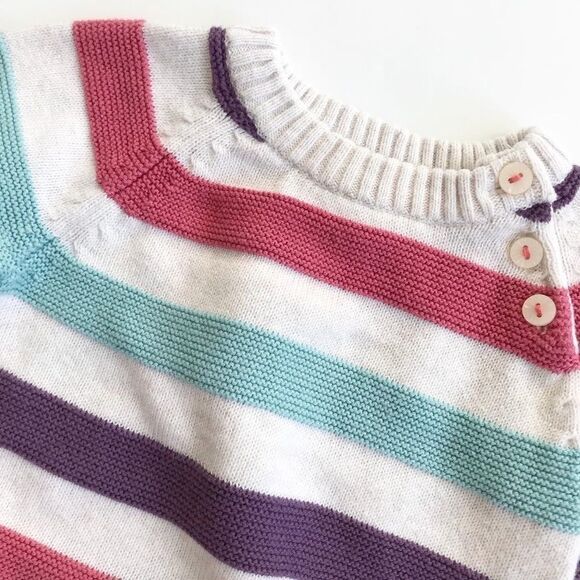H&M pastel stripe knit sweater EUC 4-6 months - Picture 2 of 4